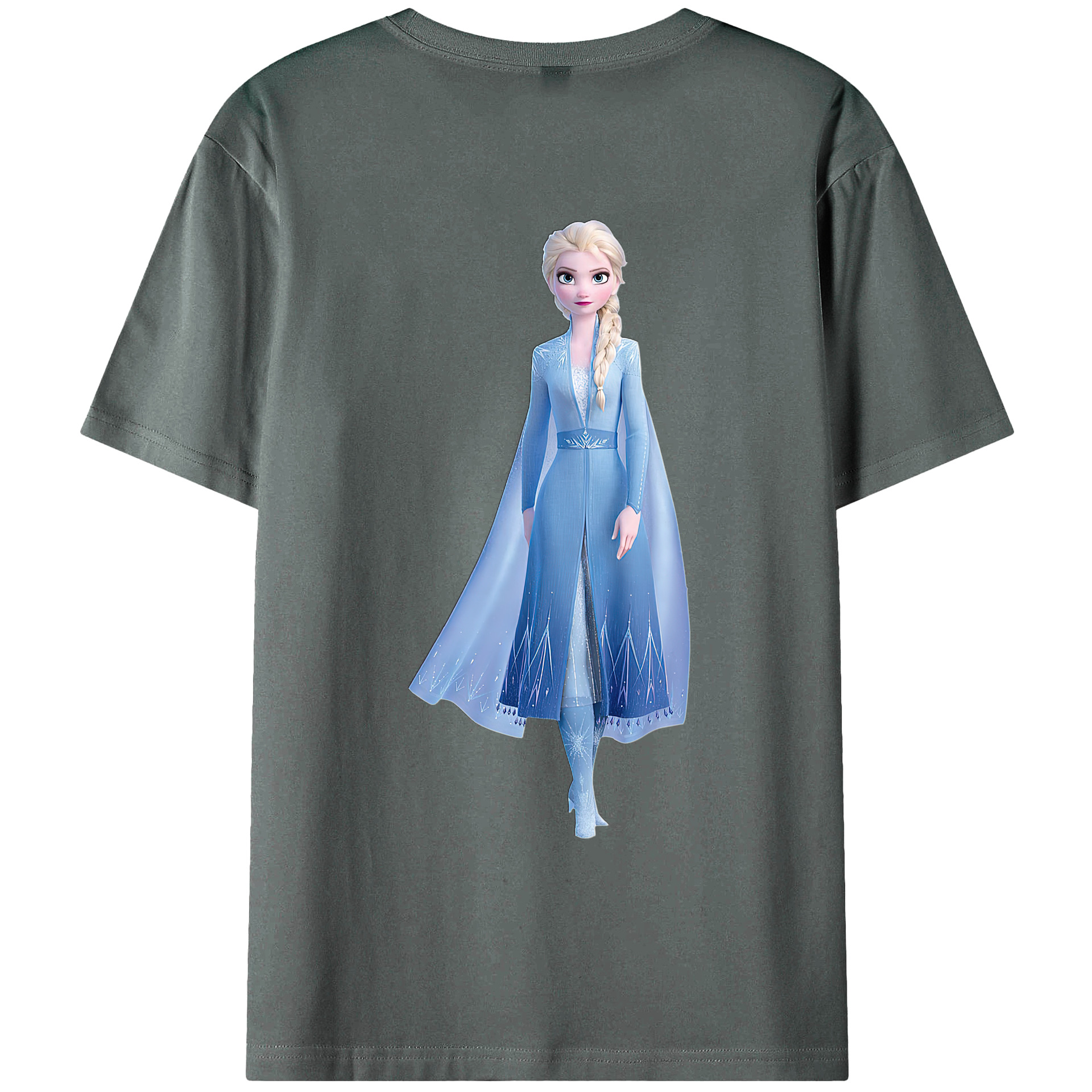 （画像用） アナと雪の女王 アンナ エルサ Frozen Anna Elsa 綿100％ メンズ半袖Tシャツ（バックプリント） 通気性